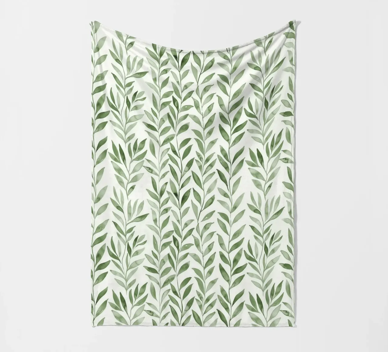 Verde pastello Verde Boho Foglia Piante Botanica Natura Motivi coperta in pile da Gentle Echoes Art
