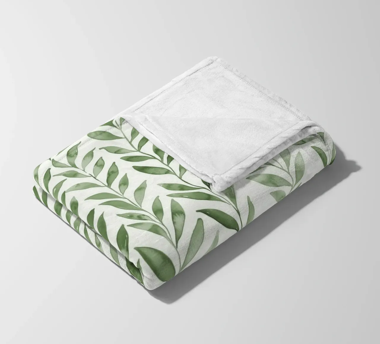 Verde pastello Verde Boho Foglia Piante Botanica Natura Motivi coperta in pile da Gentle Echoes Art