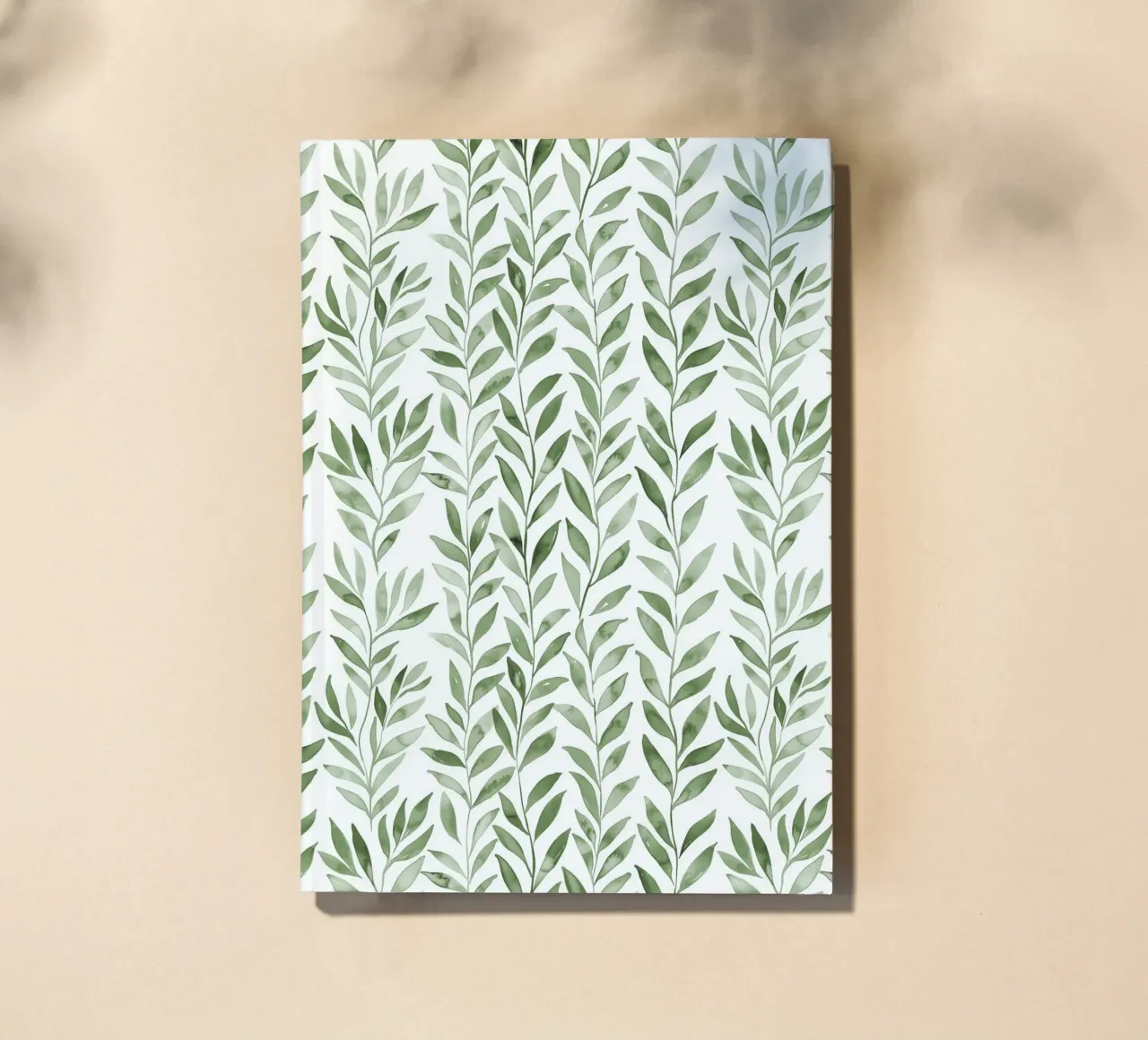 Pastel Green Greenery Boho Leaf Plants Botany Nature Motifs notebook by Gentle Echoes Art