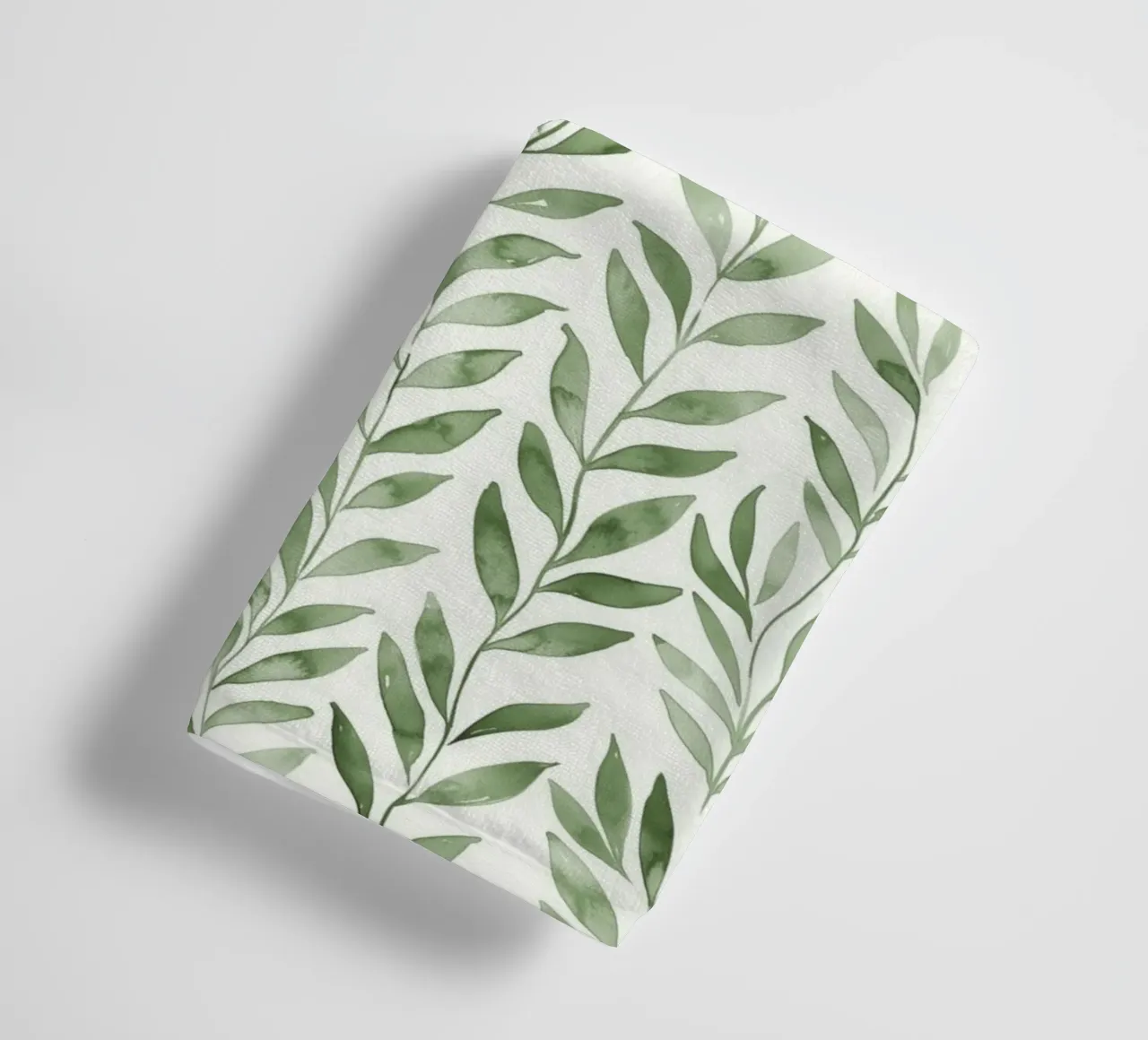 Pastel Green Greenery Boho Leaf Plants Botany Nature Motifs towel by Gentle Echoes Art
