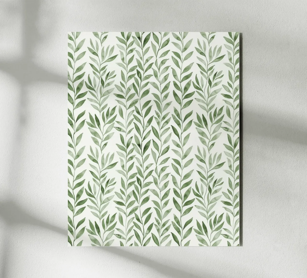 Pastel Green Greenery Boho Leaf Plants Botany Nature Motifs alu-dibond by Gentle Echoes Art