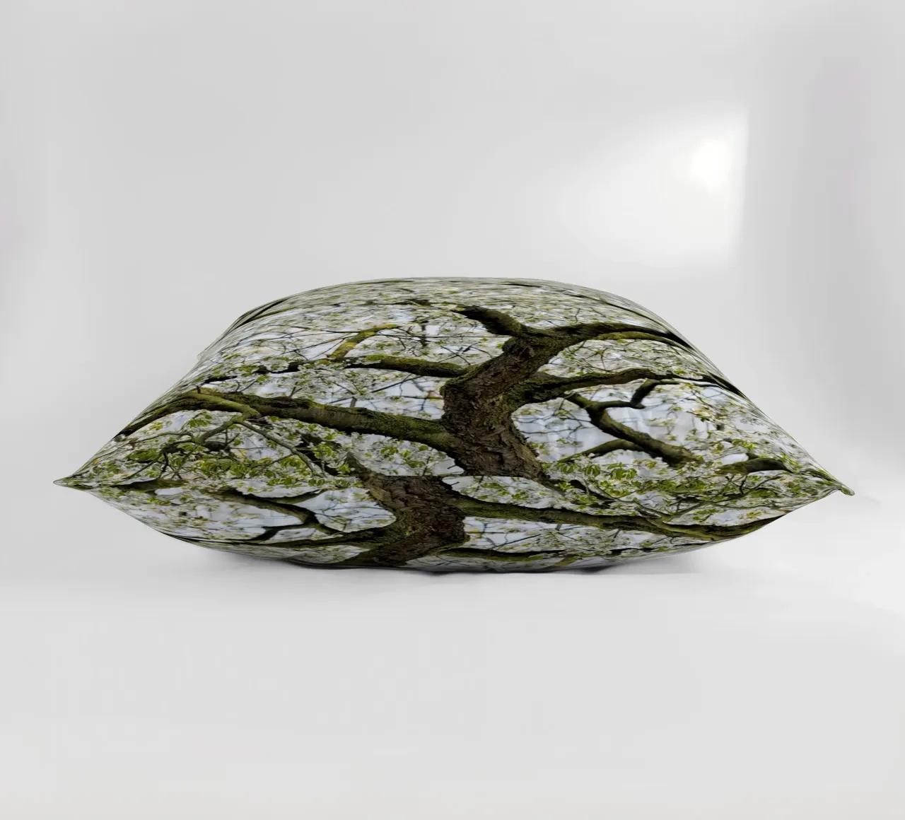 Tree with White Blossoms – A Peaceful Springtime Haven cuscino da Curious Collections by Marielle Leenders