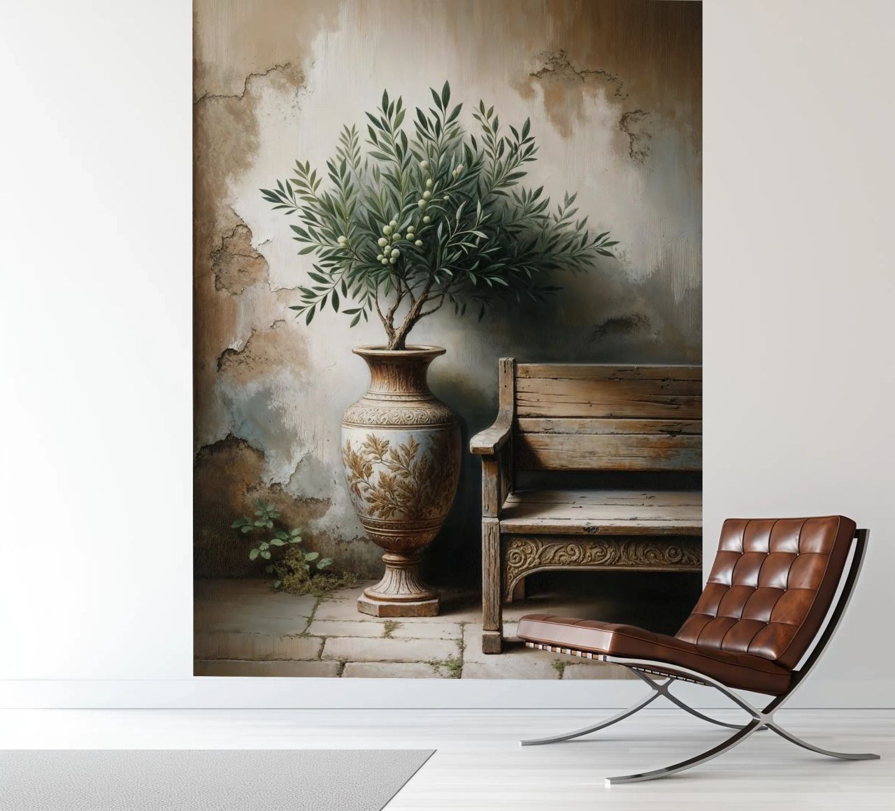 Bodegón mediterráneo vintage papel para pared de VintageBotanics