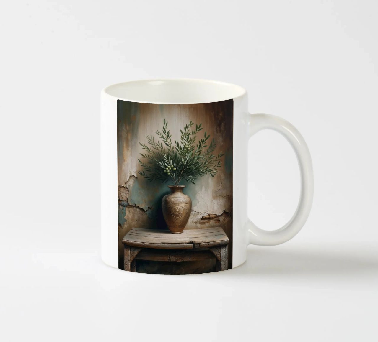 Ramo d'ulivo in vaso tazza in ceramica da VintageBotanics