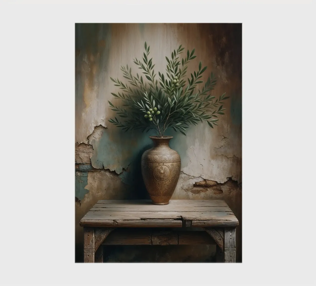 Olive Branch in vase notebook by VintageBotanics