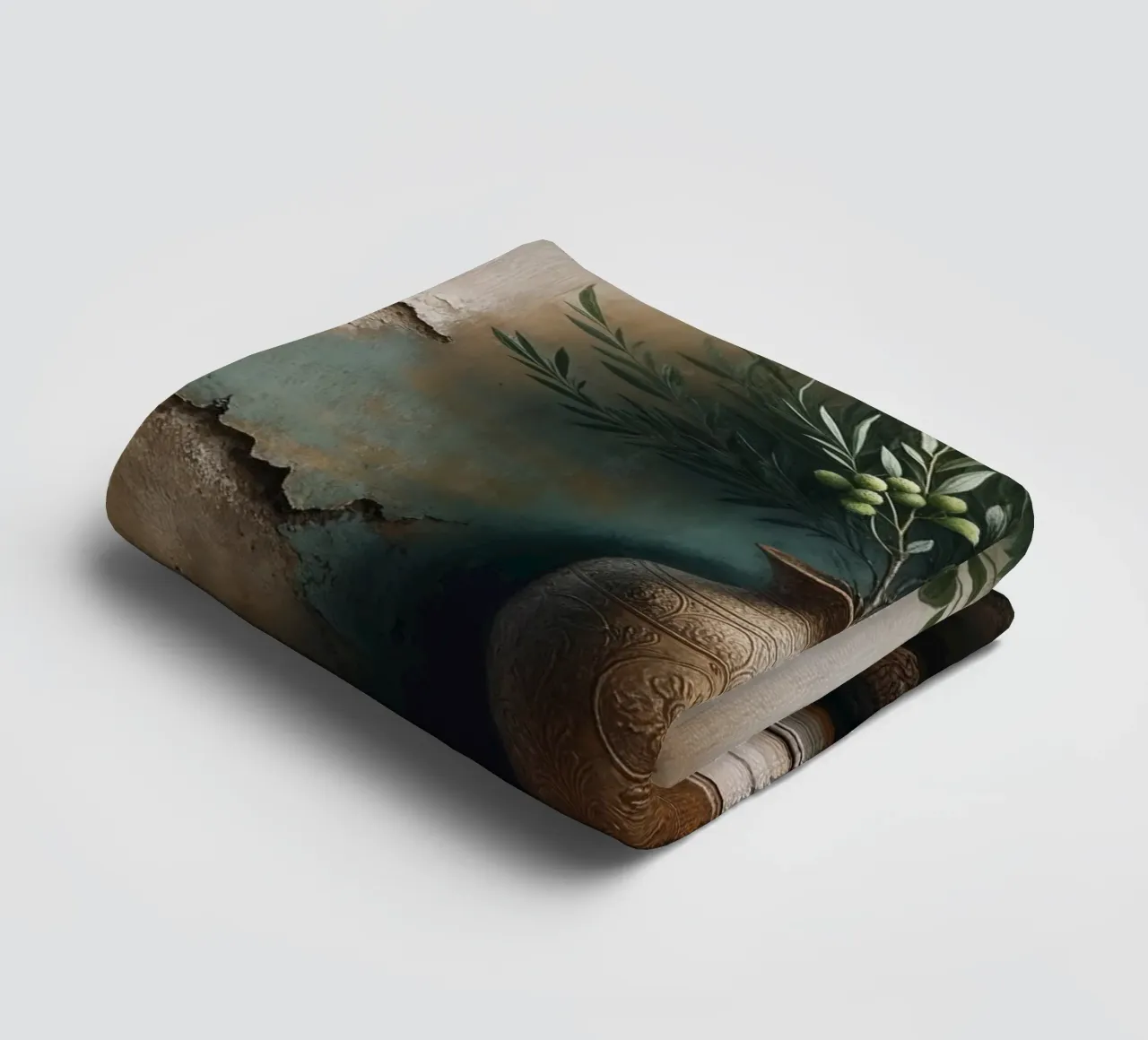 Olive Branch in vase towel by VintageBotanics