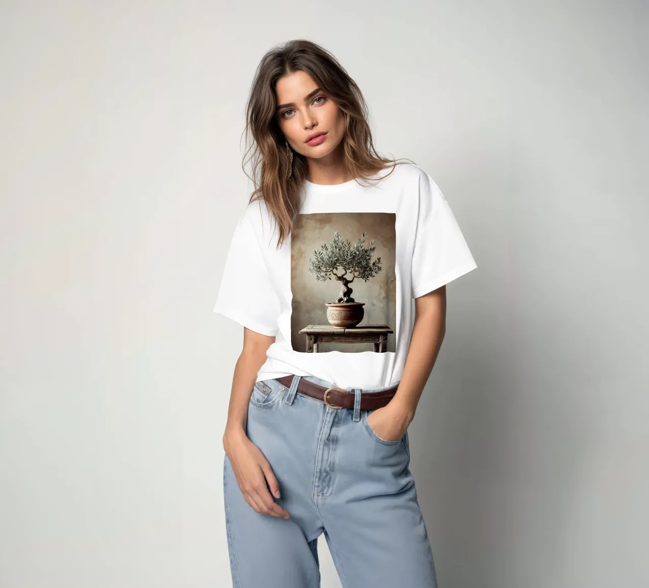 Olivenzweig im Topf T-Shirt von VintageBotanics