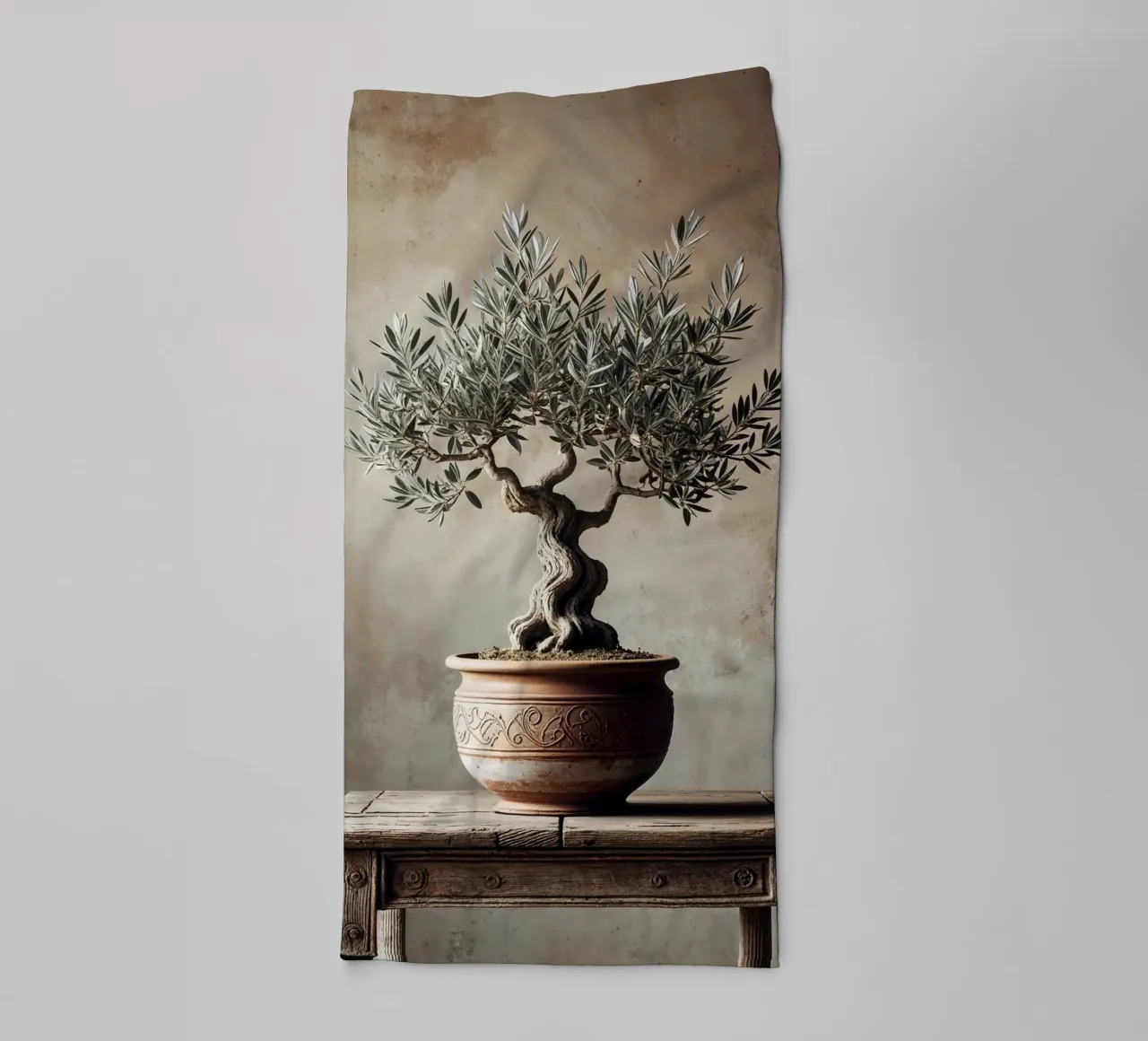 Olivenzweig im Topf Handtuch von VintageBotanics