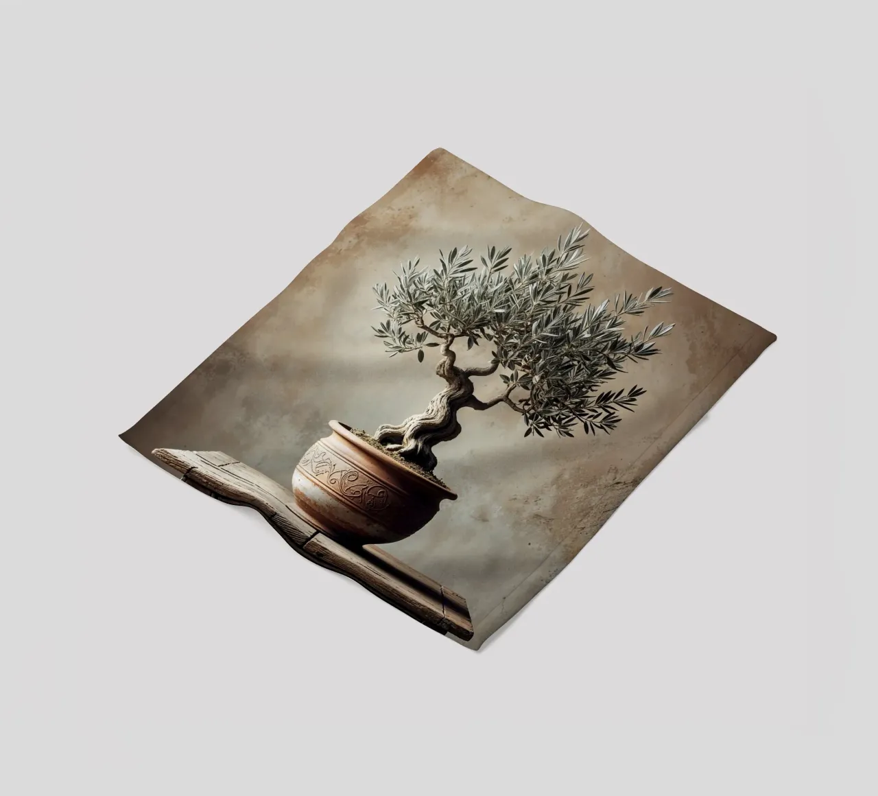 Olivenzweig im Topf Fleecedecke von VintageBotanics