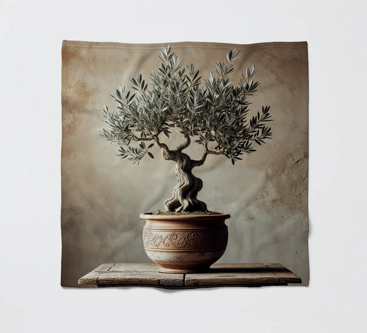 Olivenzweig im Topf Fleecedecke von VintageBotanics