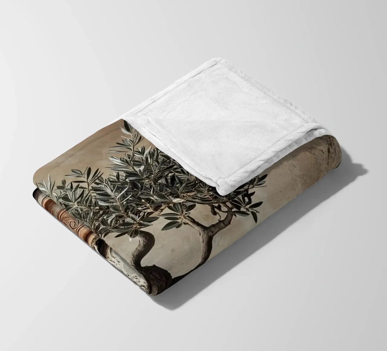 Olivenzweig im Topf Fleecedecke von VintageBotanics