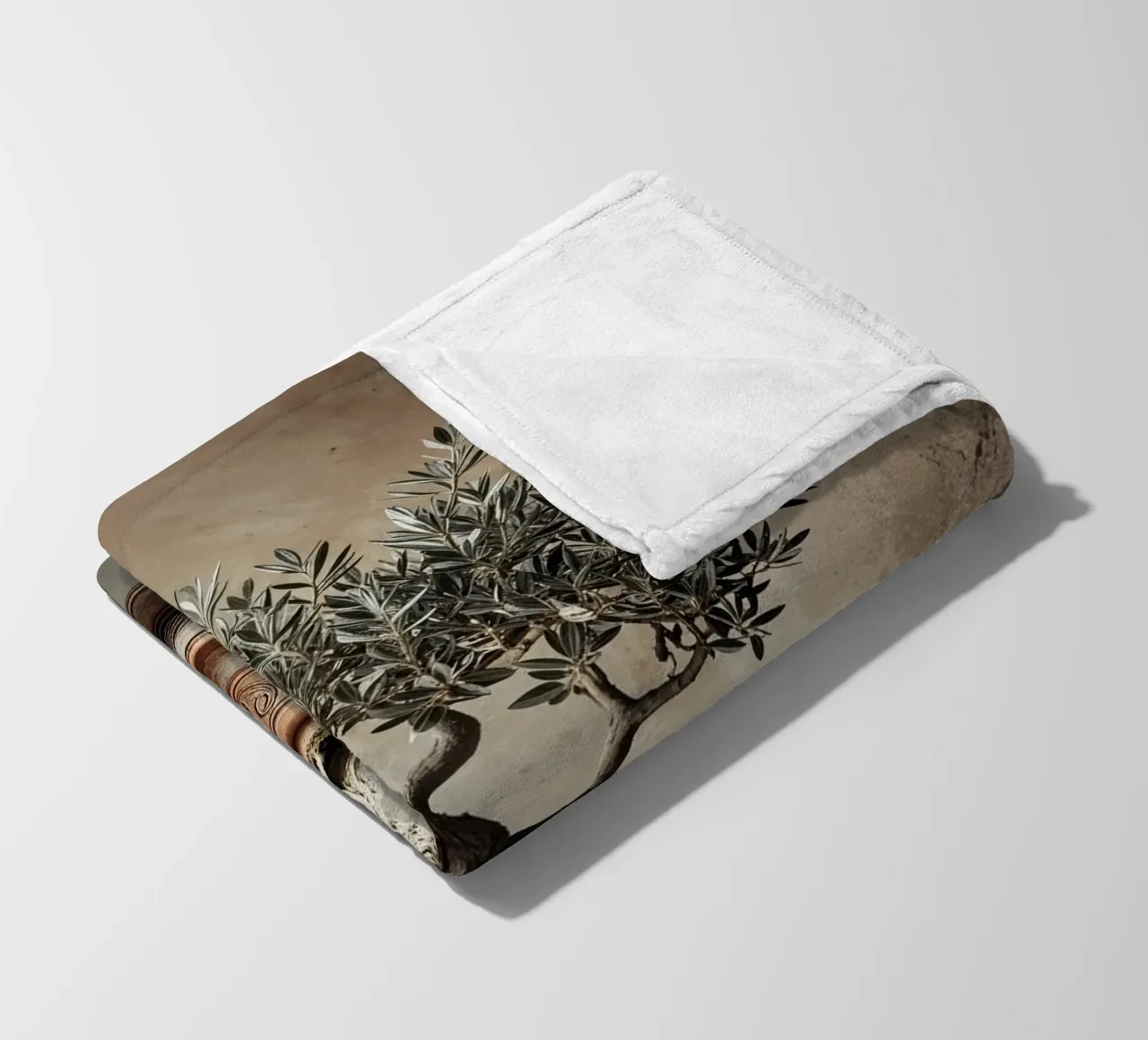 Olivenzweig im Topf Fleecedecke von VintageBotanics