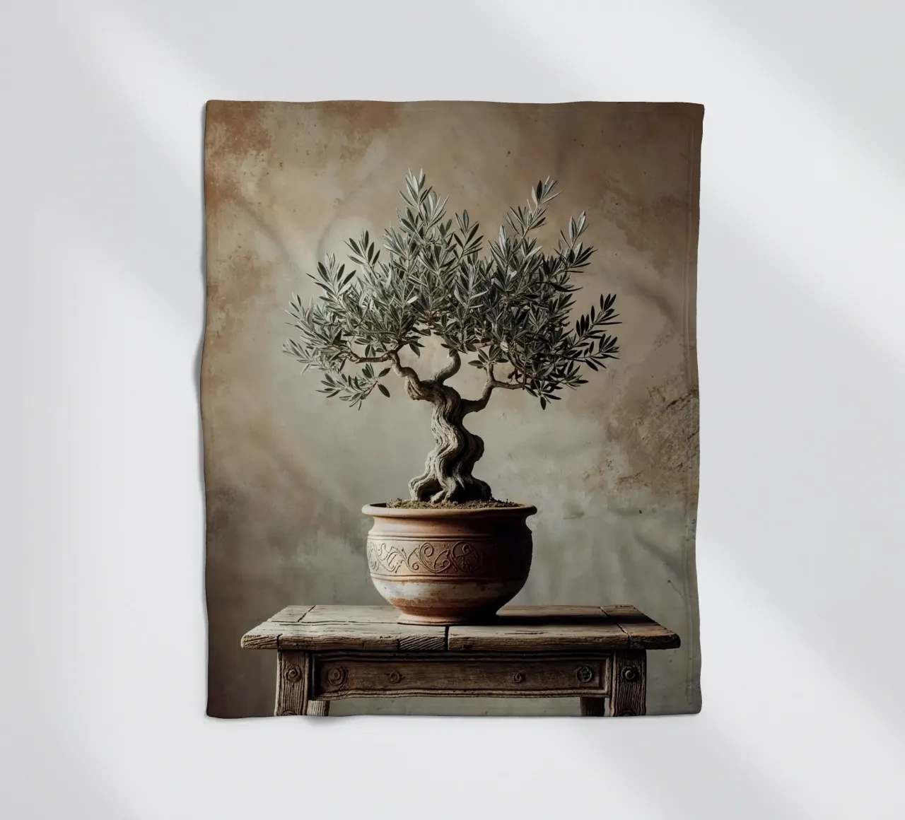 Olivenzweig im Topf Fleecedecke von VintageBotanics