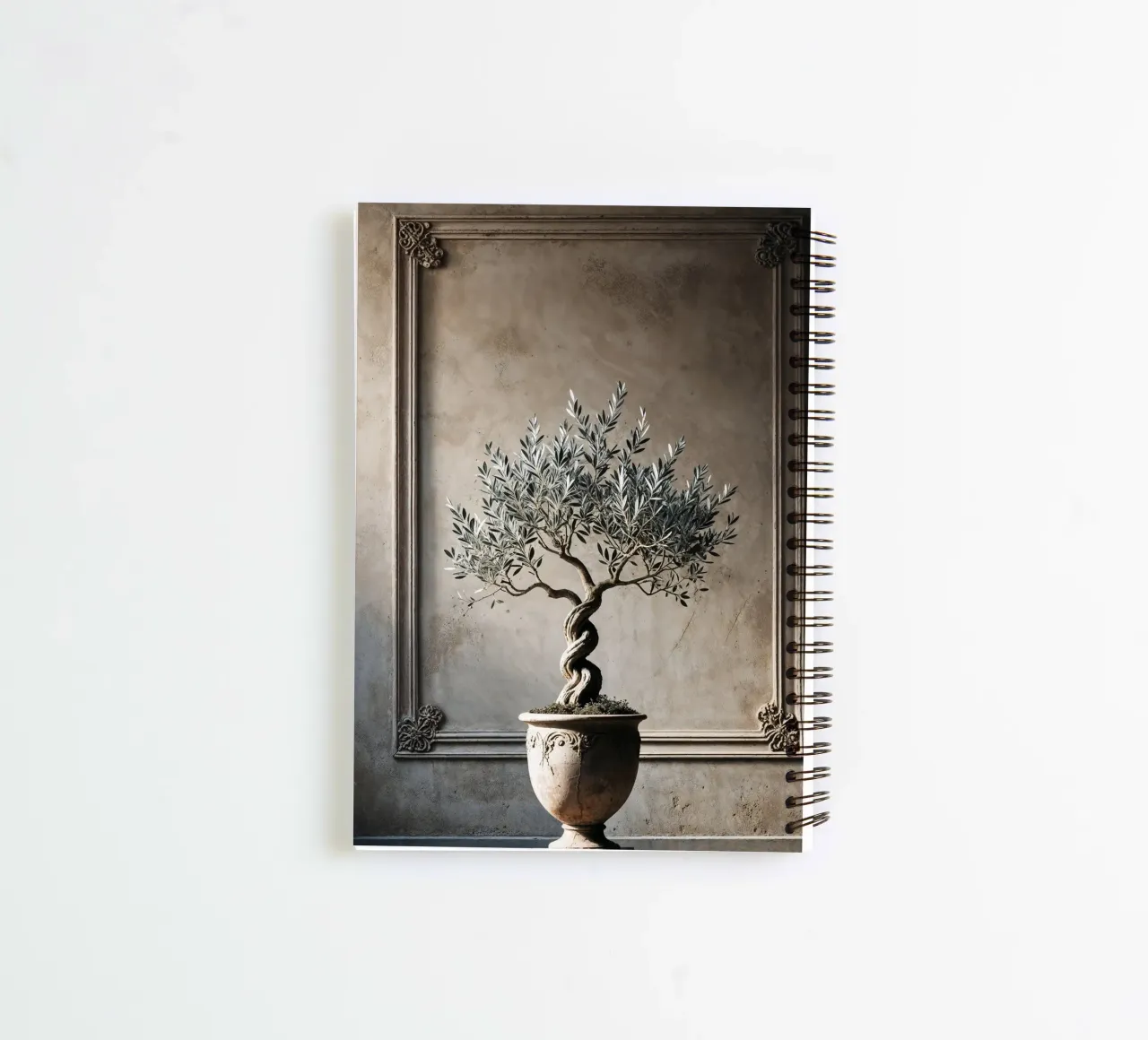 Olive Branch in pot spiral notebook by VintageBotanics
