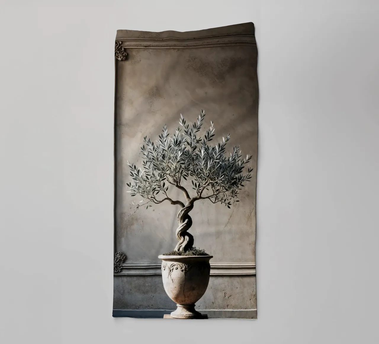 Olivenzweig im Topf Handtuch von VintageBotanics