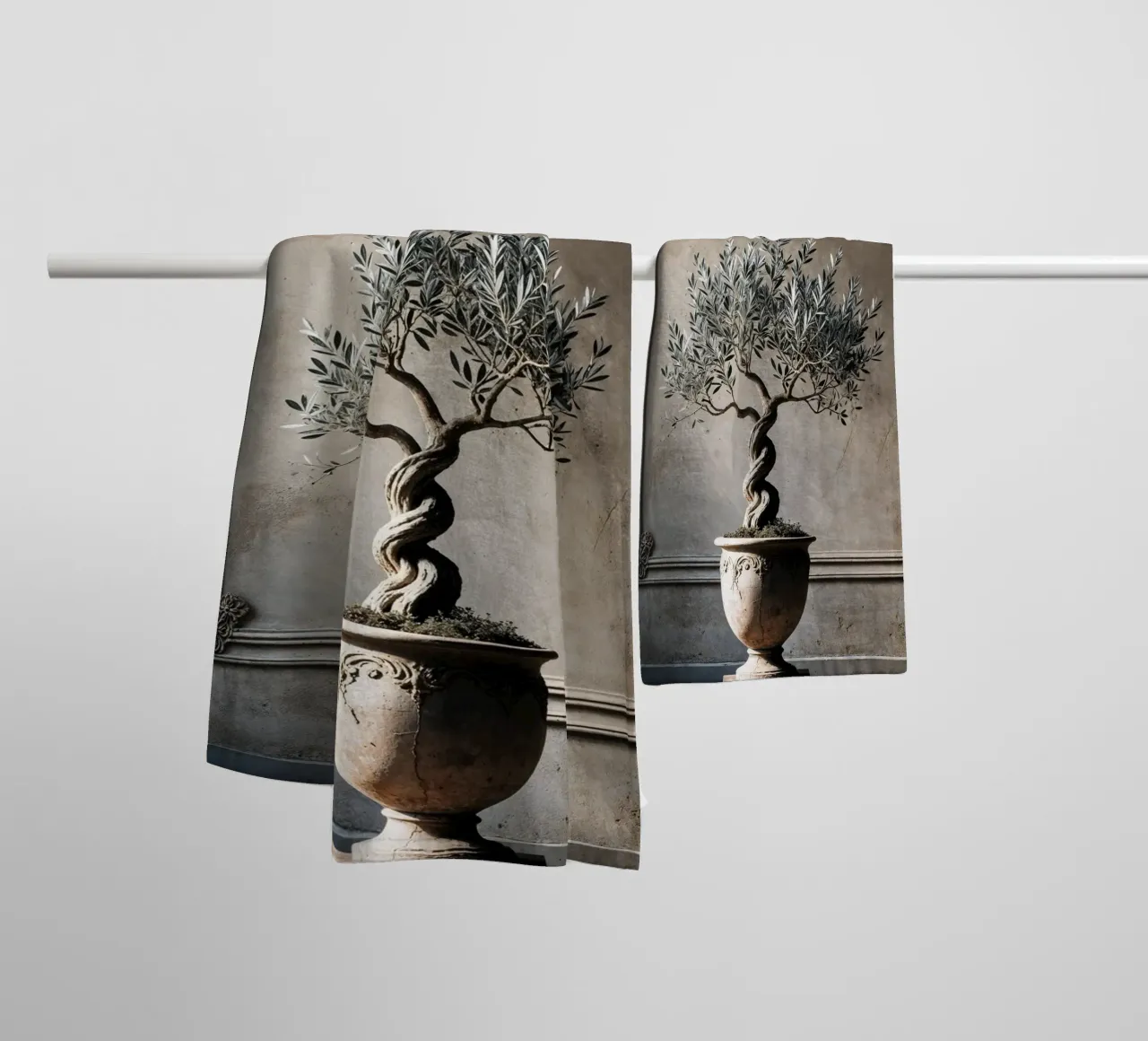 Olivenzweig im Topf Handtuch von VintageBotanics