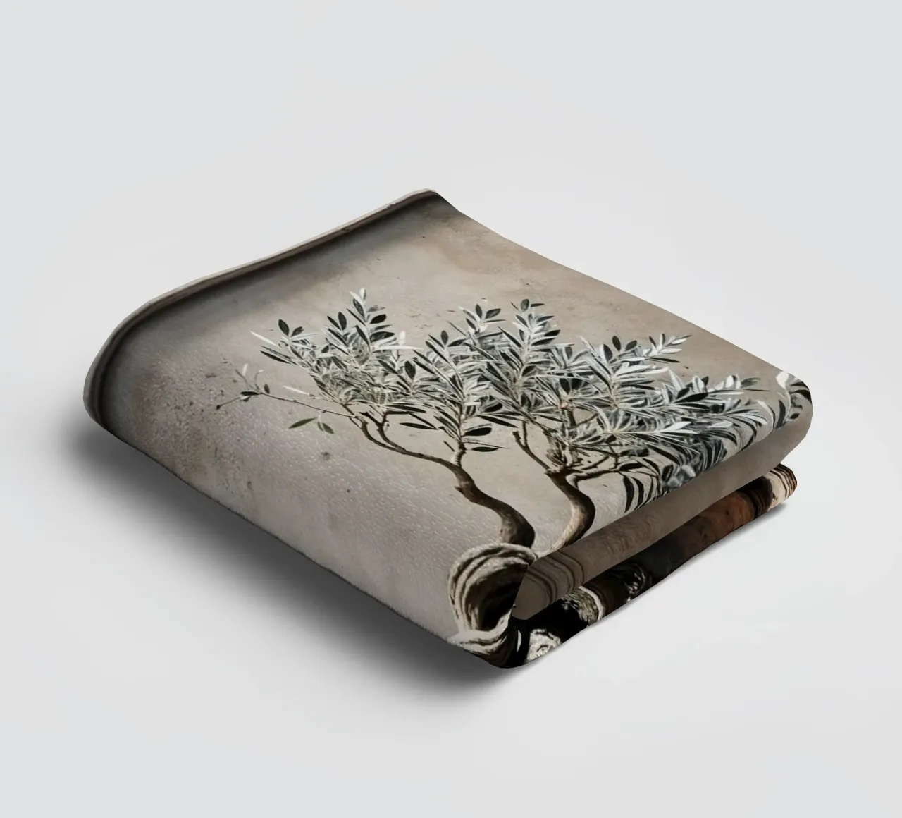Olivenzweig im Topf Handtuch von VintageBotanics