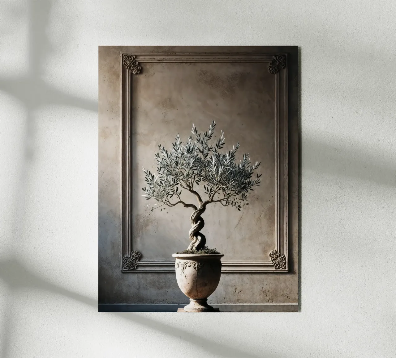 Olivenzweig im Topf Alu-Dibond von VintageBotanics