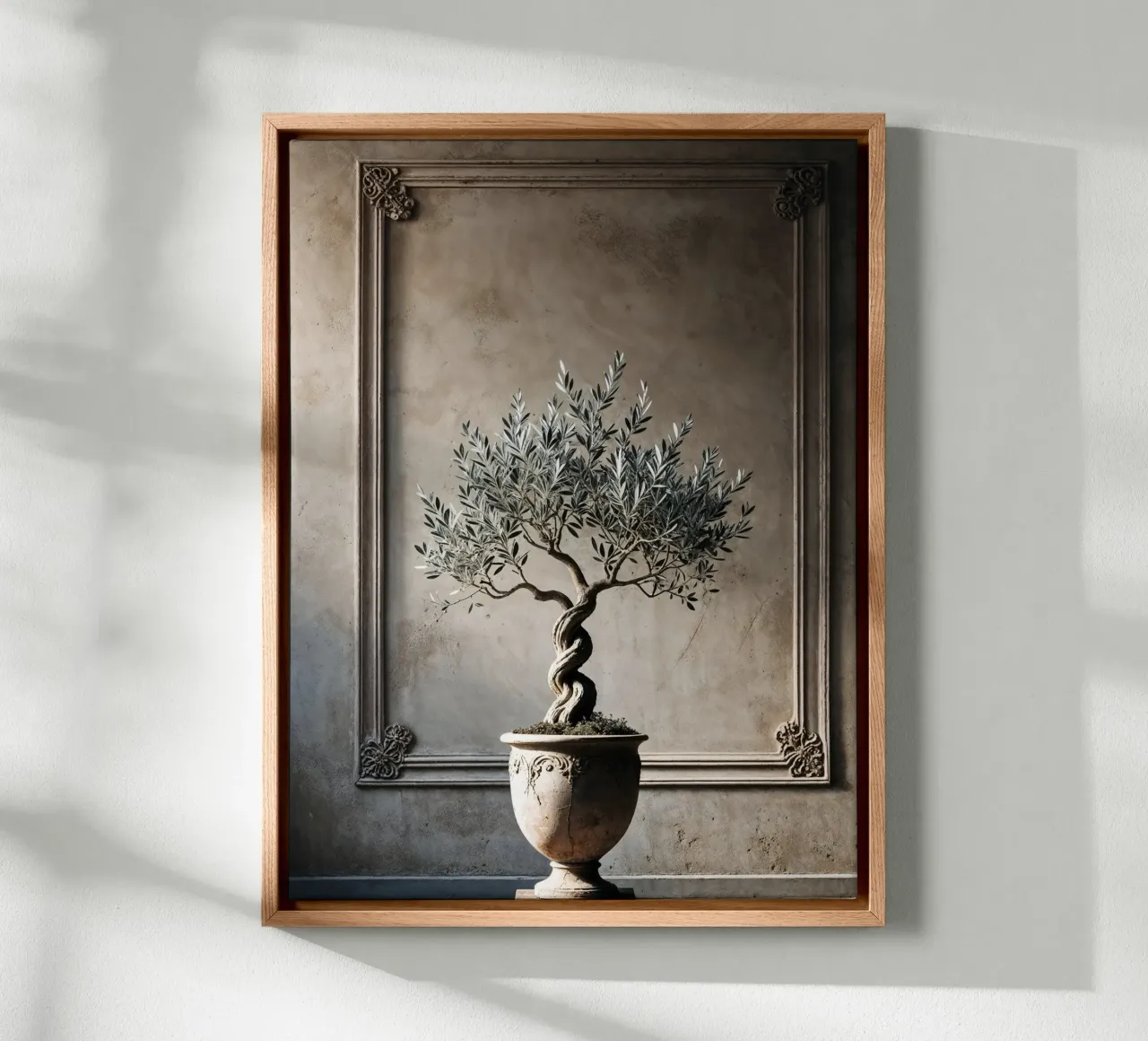 Ramo d'ulivo in vaso tela con Cornice a cassetta da VintageBotanics