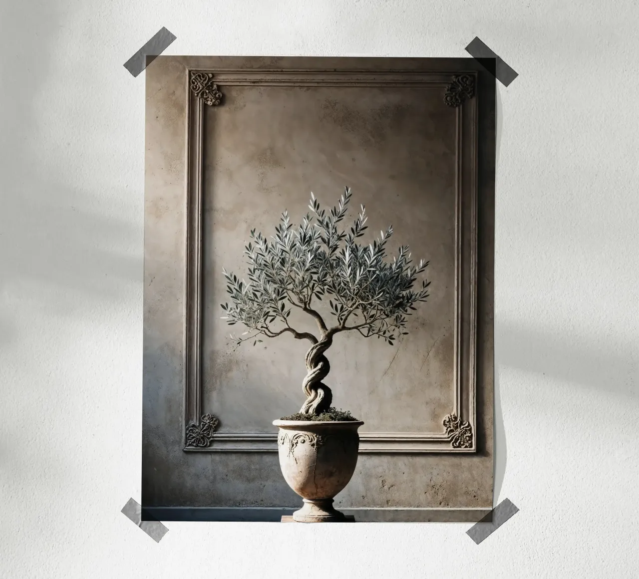 Rameau d'olivier en pot poster avec cadre en plastique de VintageBotanics