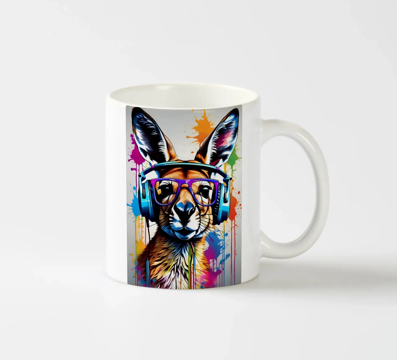 Canguro con cuffie e occhiali tazza in ceramica da MakArena