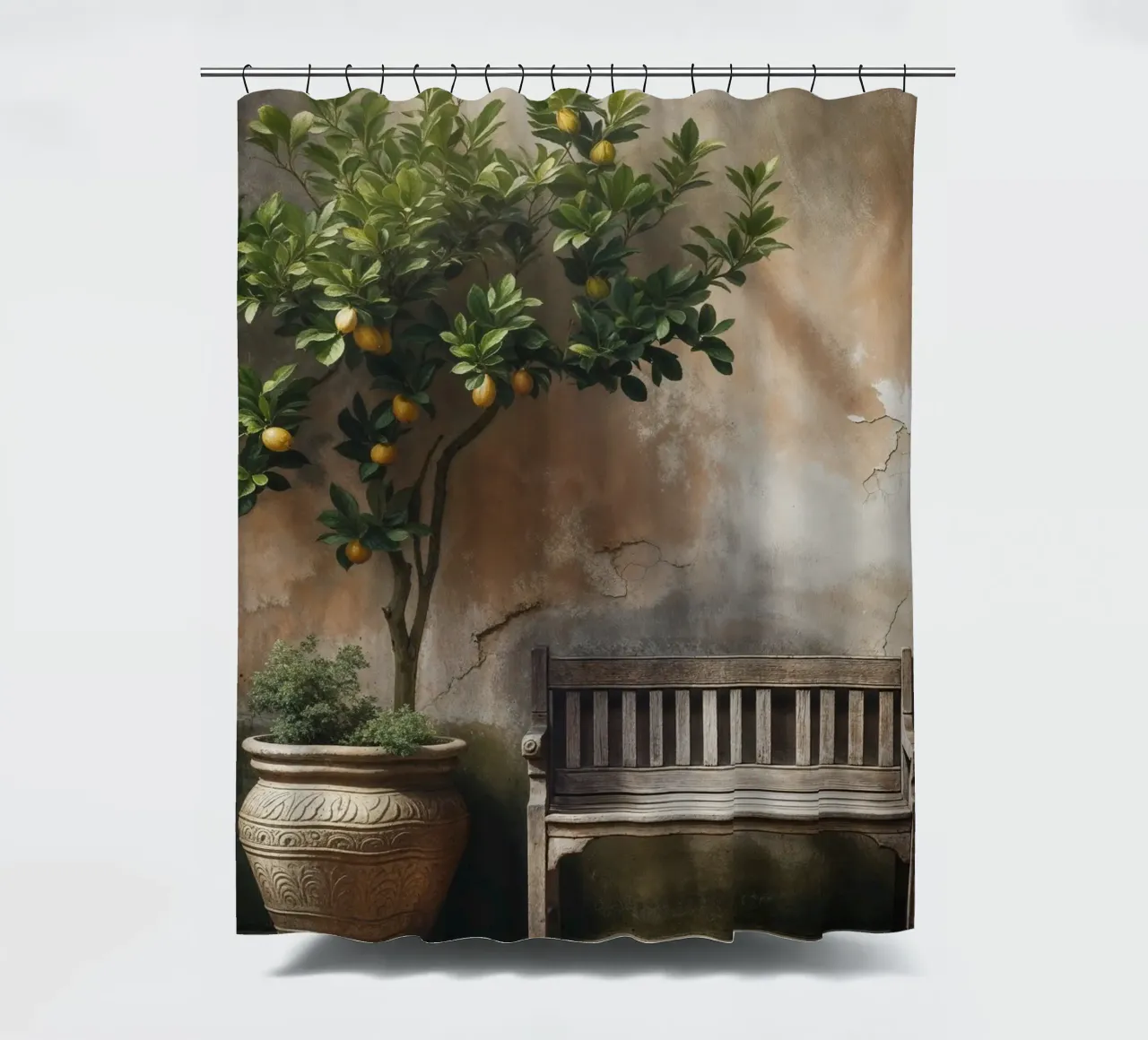Natura morta di un albero di limoni vintage tenda da doccia da VintageBotanics
