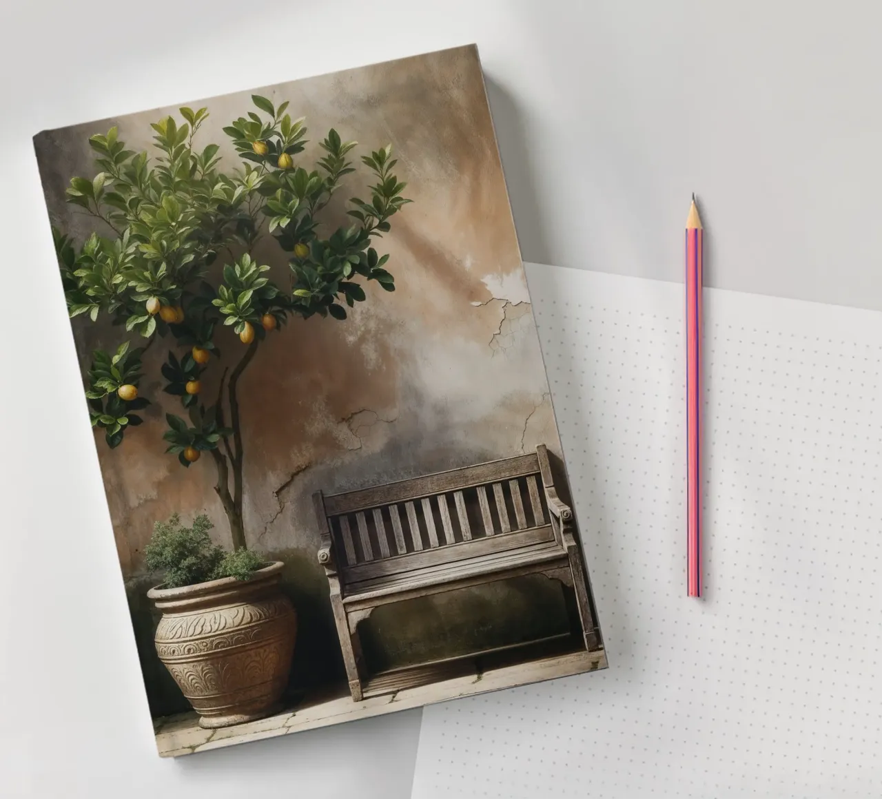 Vintage Lemon Tree still life notebook by VintageBotanics