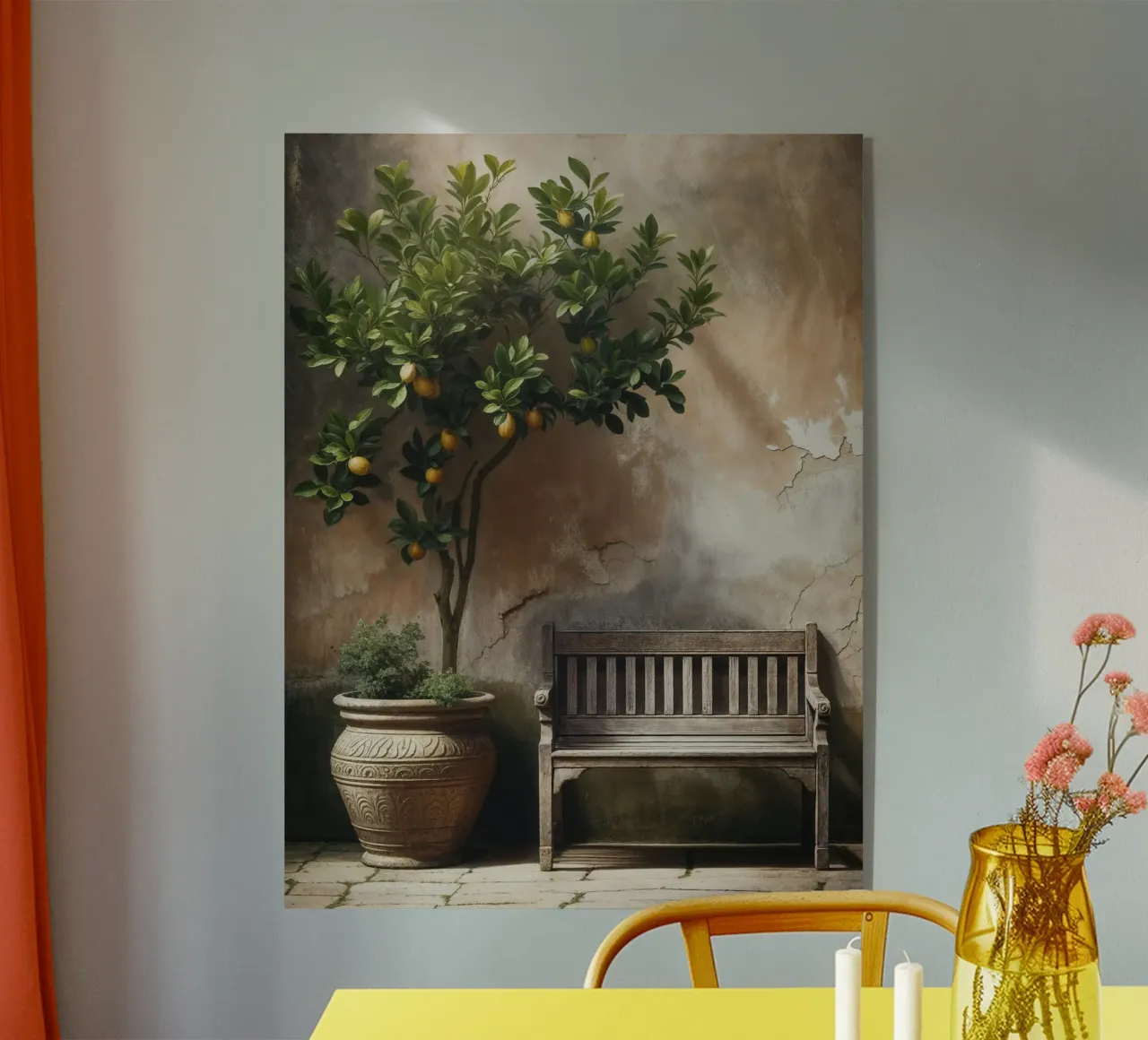 Vintage Citroenboom stilleven acryl van VintageBotanics