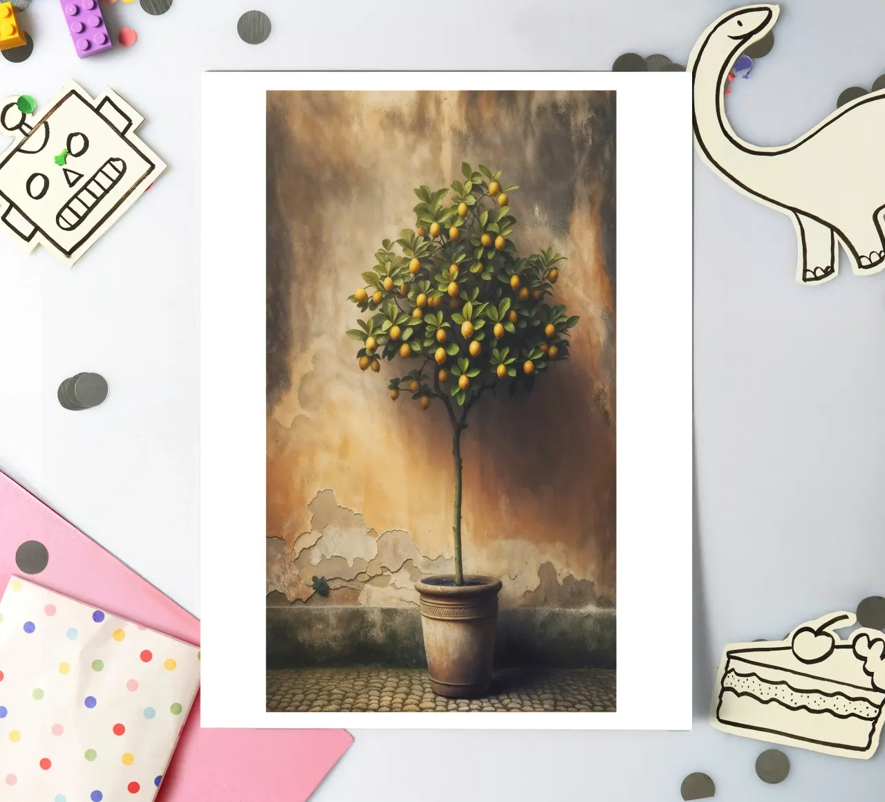 Weinlese-Zitronenbaum Stickerbogen von VintageBotanics