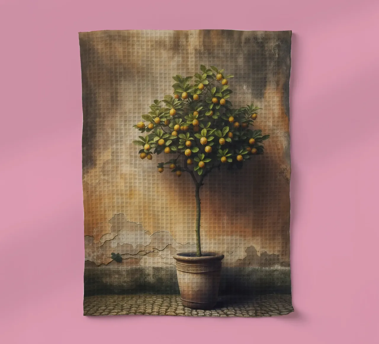 Vintage Lemon Tree tea towel by VintageBotanics