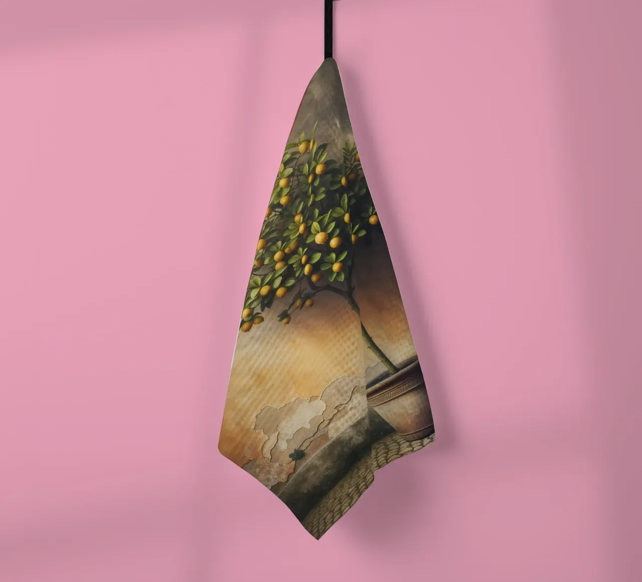 Vintage Lemon Tree tea towel by VintageBotanics
