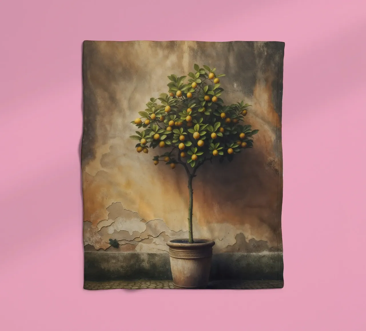 Weinlese-Zitronenbaum Fleecedecke von VintageBotanics