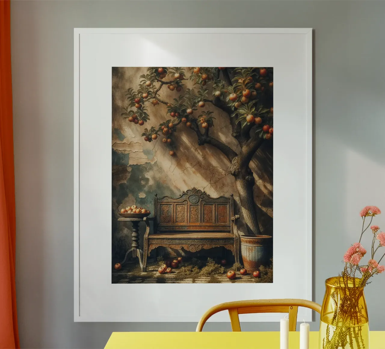 Albero di mele vintage poster con telaio in legno da VintageBotanics