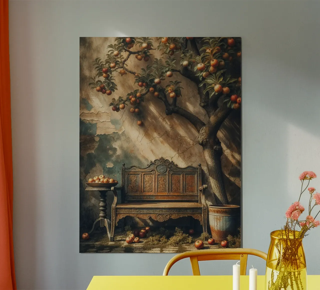 Albero di mele vintage poster con telaio in legno da VintageBotanics