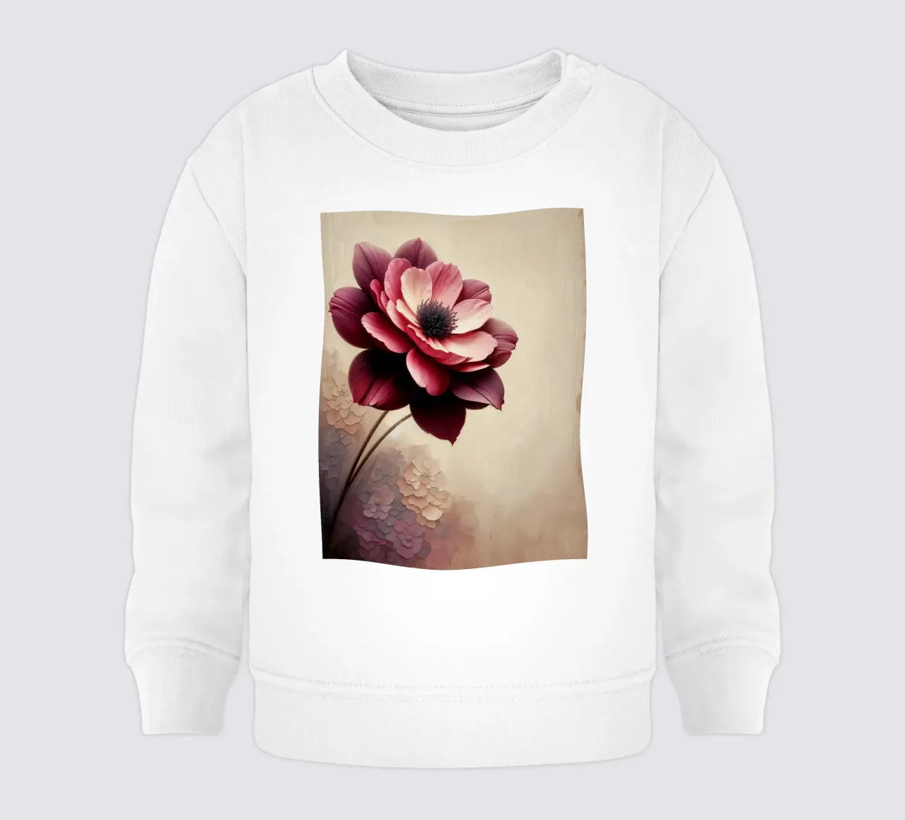 Vintage Dusty Pink Flower baby sweatshirt by VintageBotanics