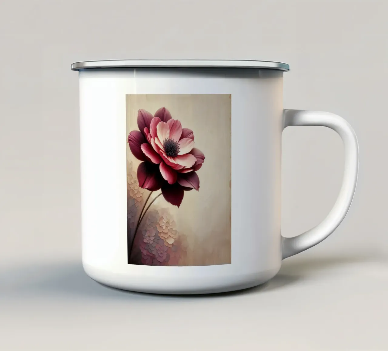 Fiore vintage rosa polvere tazza in smalto da VintageBotanics