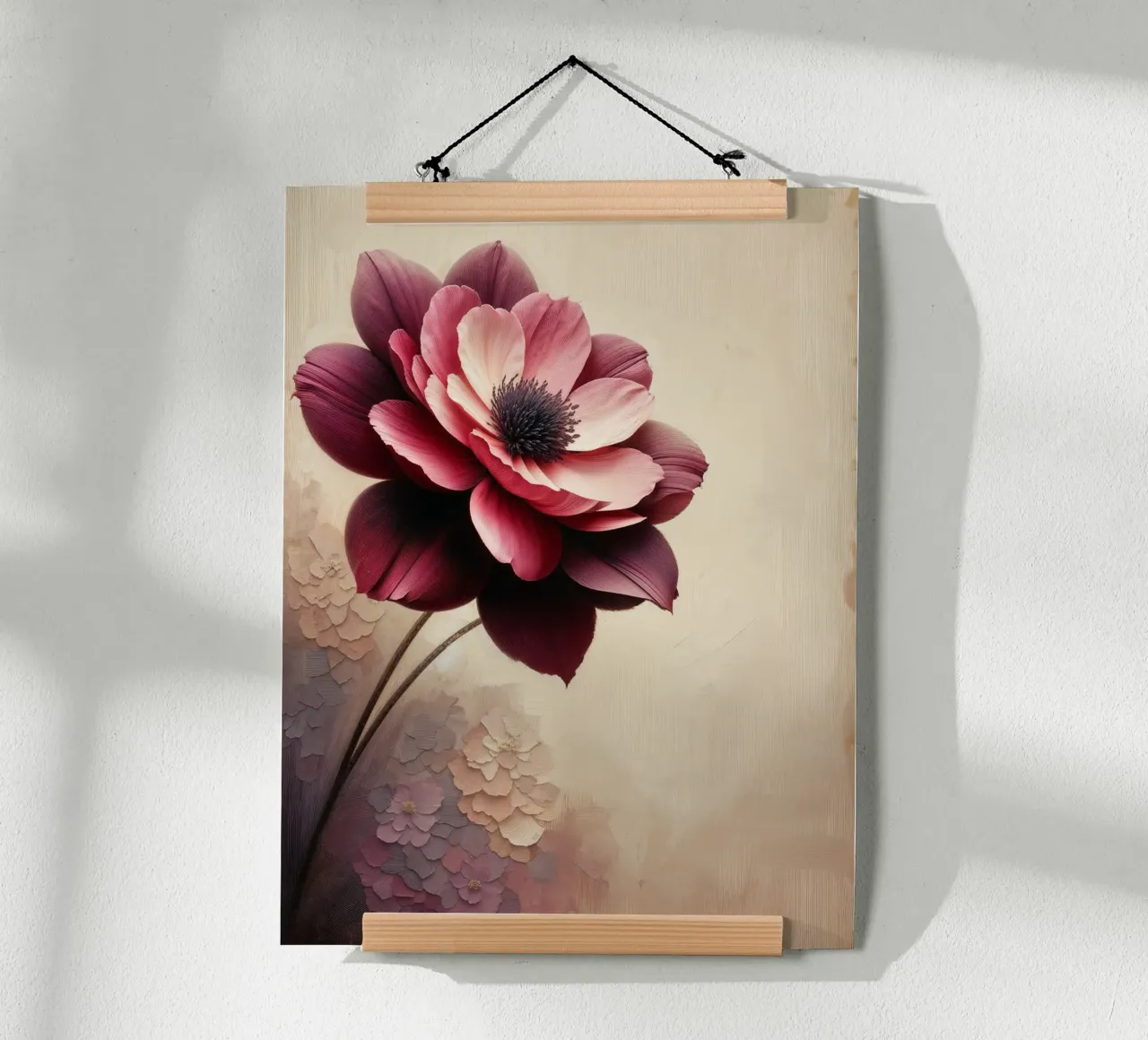 Fiore vintage rosa polvere poster da VintageBotanics