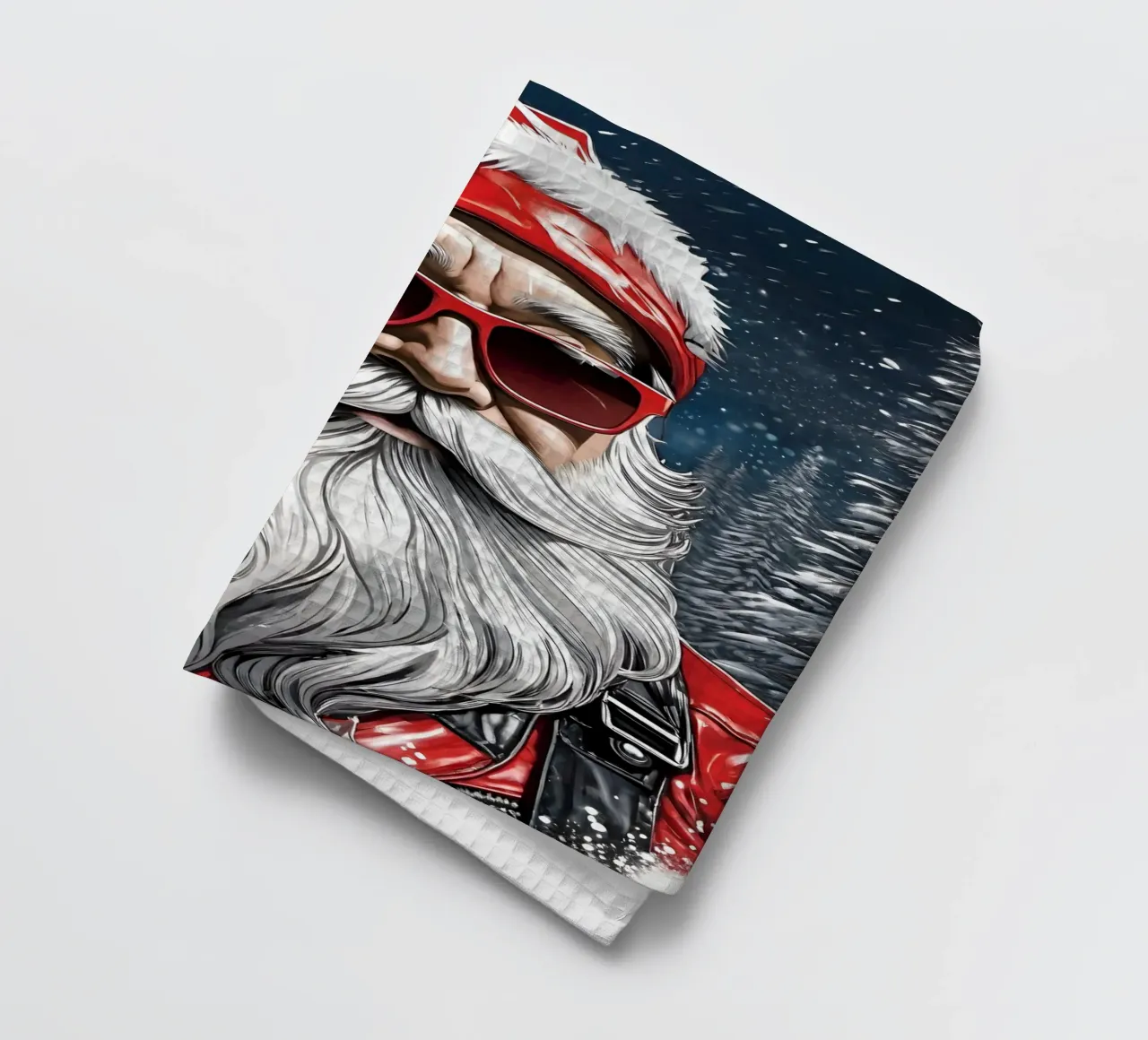 Babbo Natale con gli occhiali canovaccio da cucina da Holidays