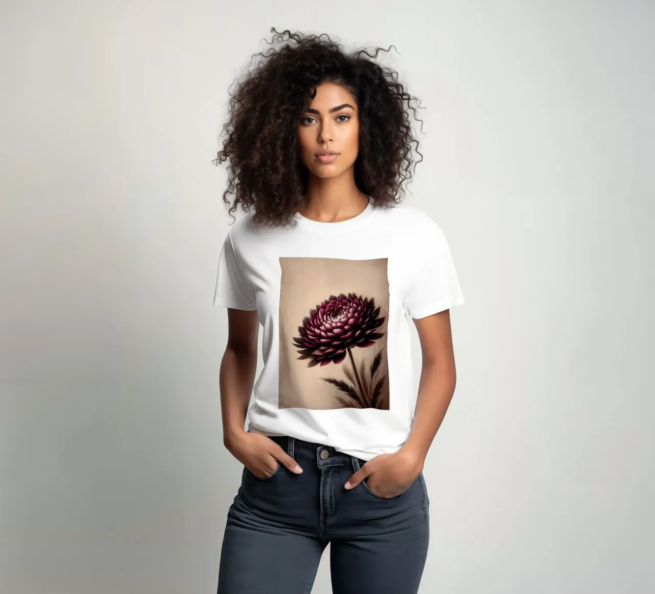 Fiore vintage di Borgogna t-shirt da VintageBotanics