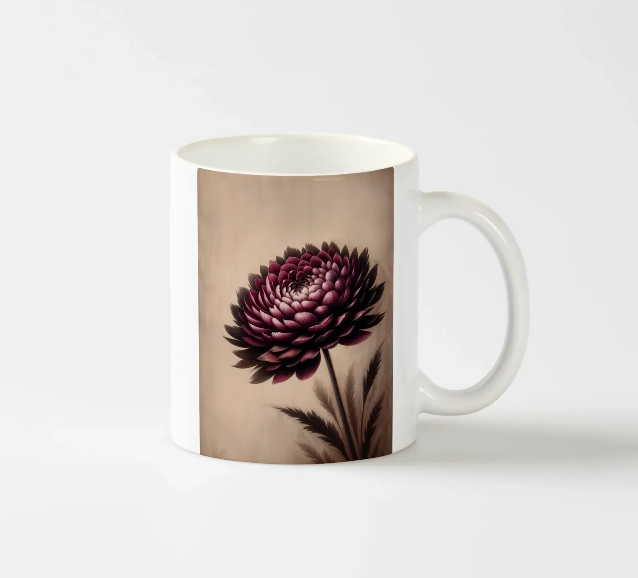 Fiore vintage di Borgogna tazza in ceramica da VintageBotanics