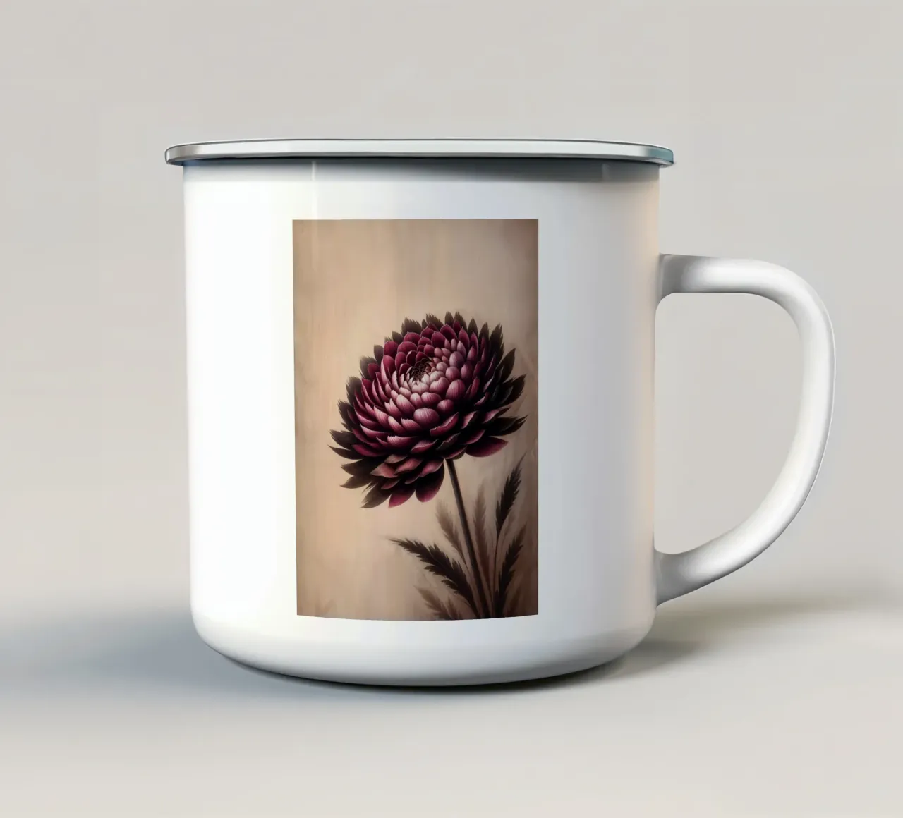 Fiore vintage di Borgogna tazza in smalto da VintageBotanics