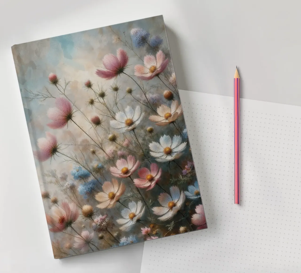 Pastel Wild Flower Field notebook by VintageBotanics