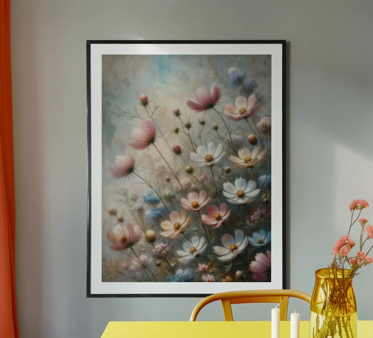 Pastel Wild Flower Field poster by VintageBotanics
