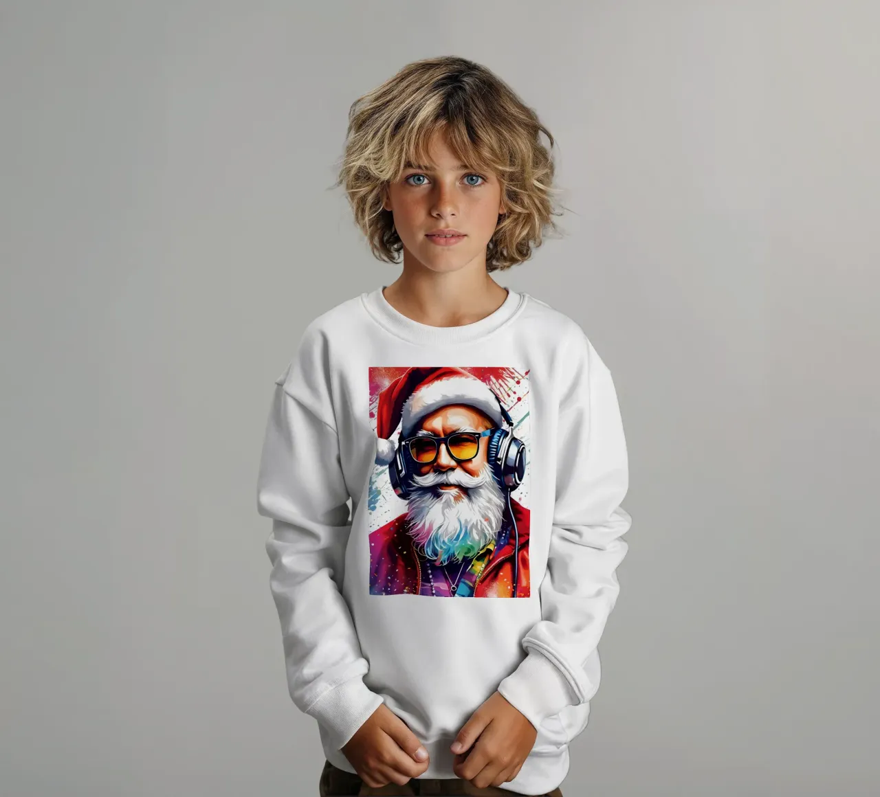 Babbo Natale con le cuffie felpa bambino da Holidays