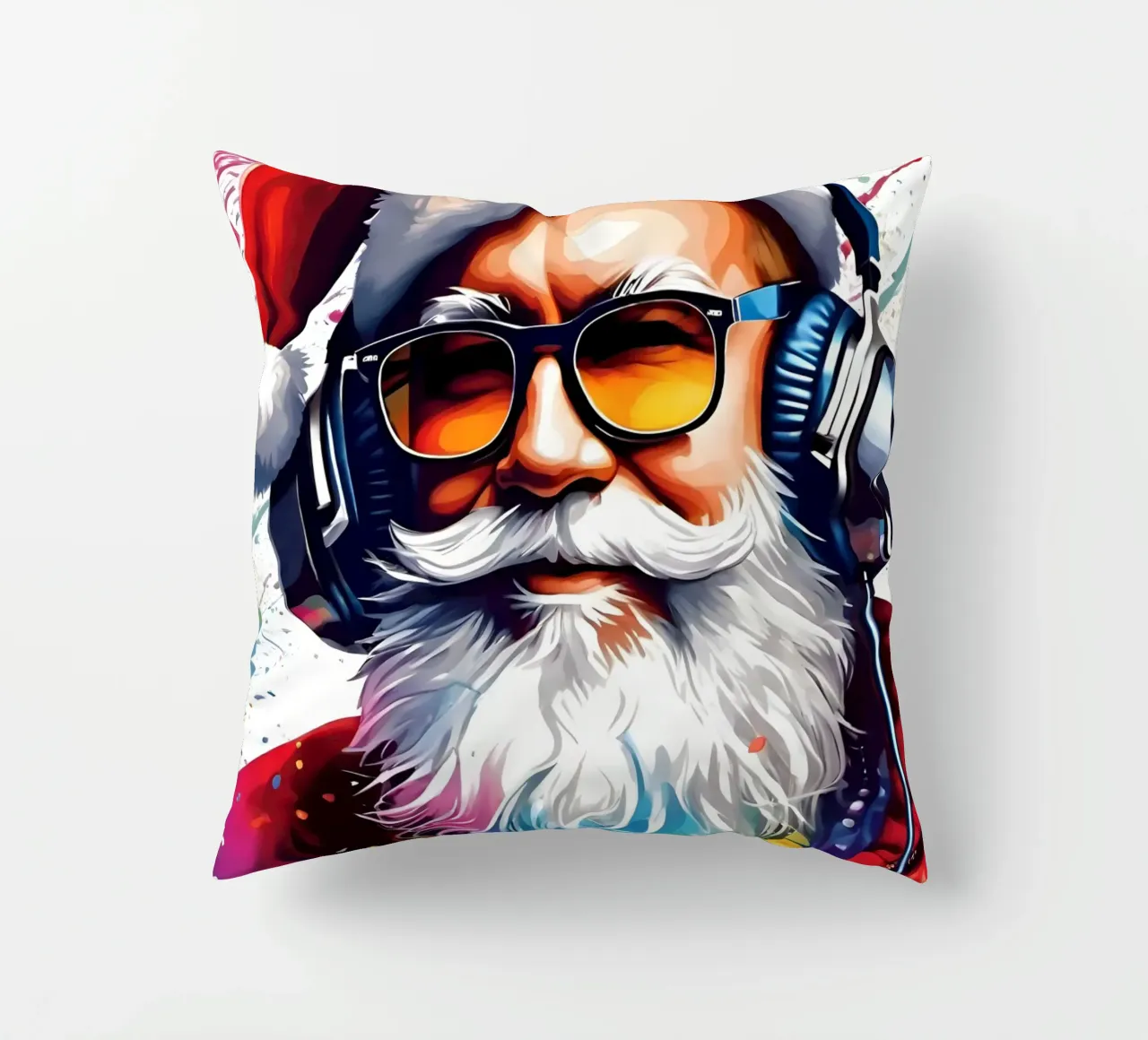 Babbo Natale con le cuffie cuscino da Holidays