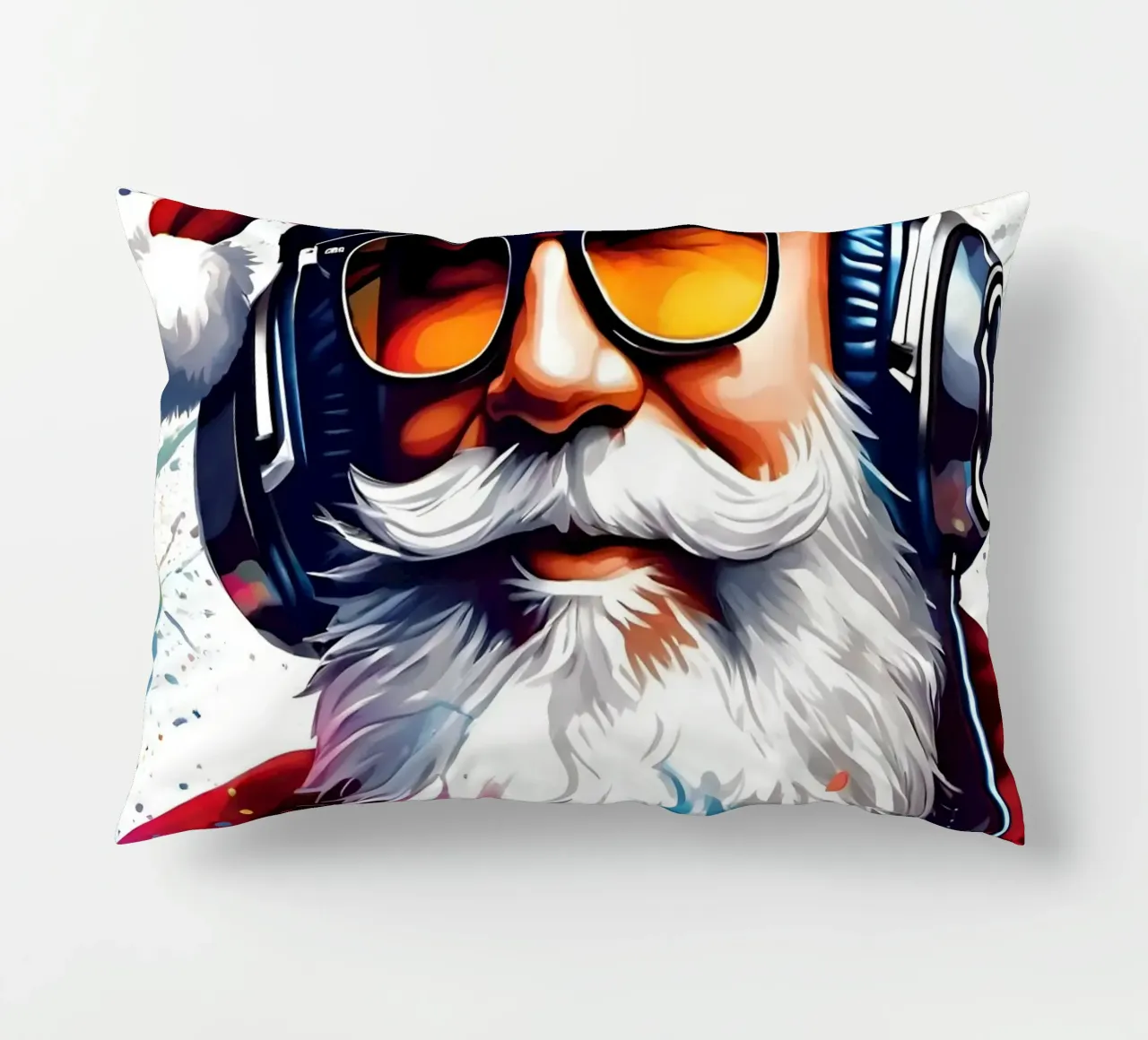 Babbo Natale con le cuffie cuscino da Holidays