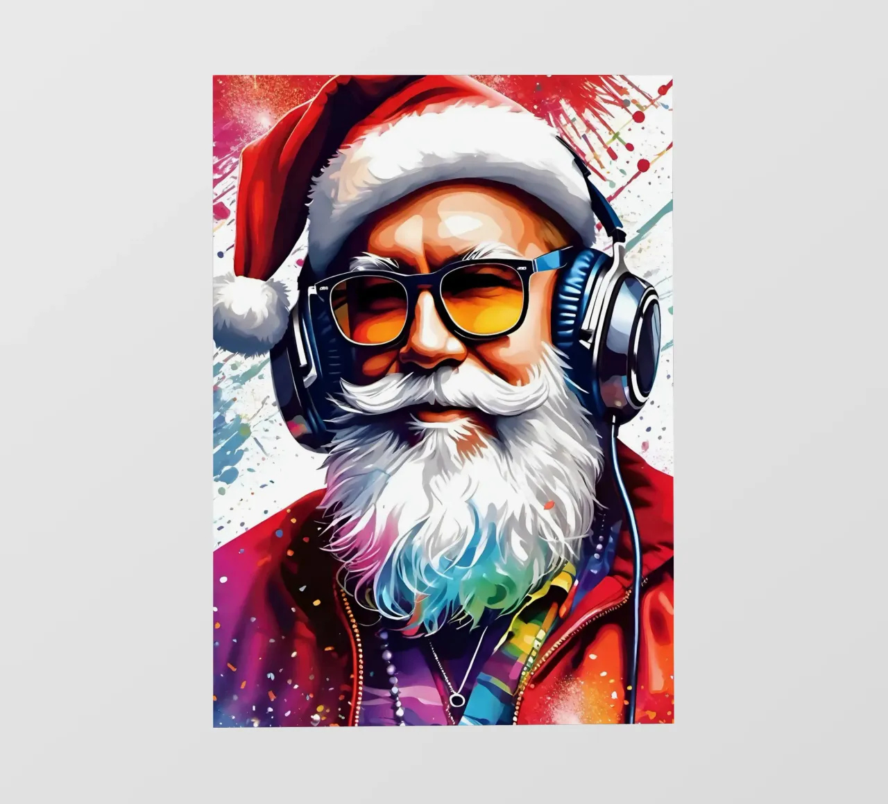 Babbo Natale con le cuffie pellicola backlit da Holidays