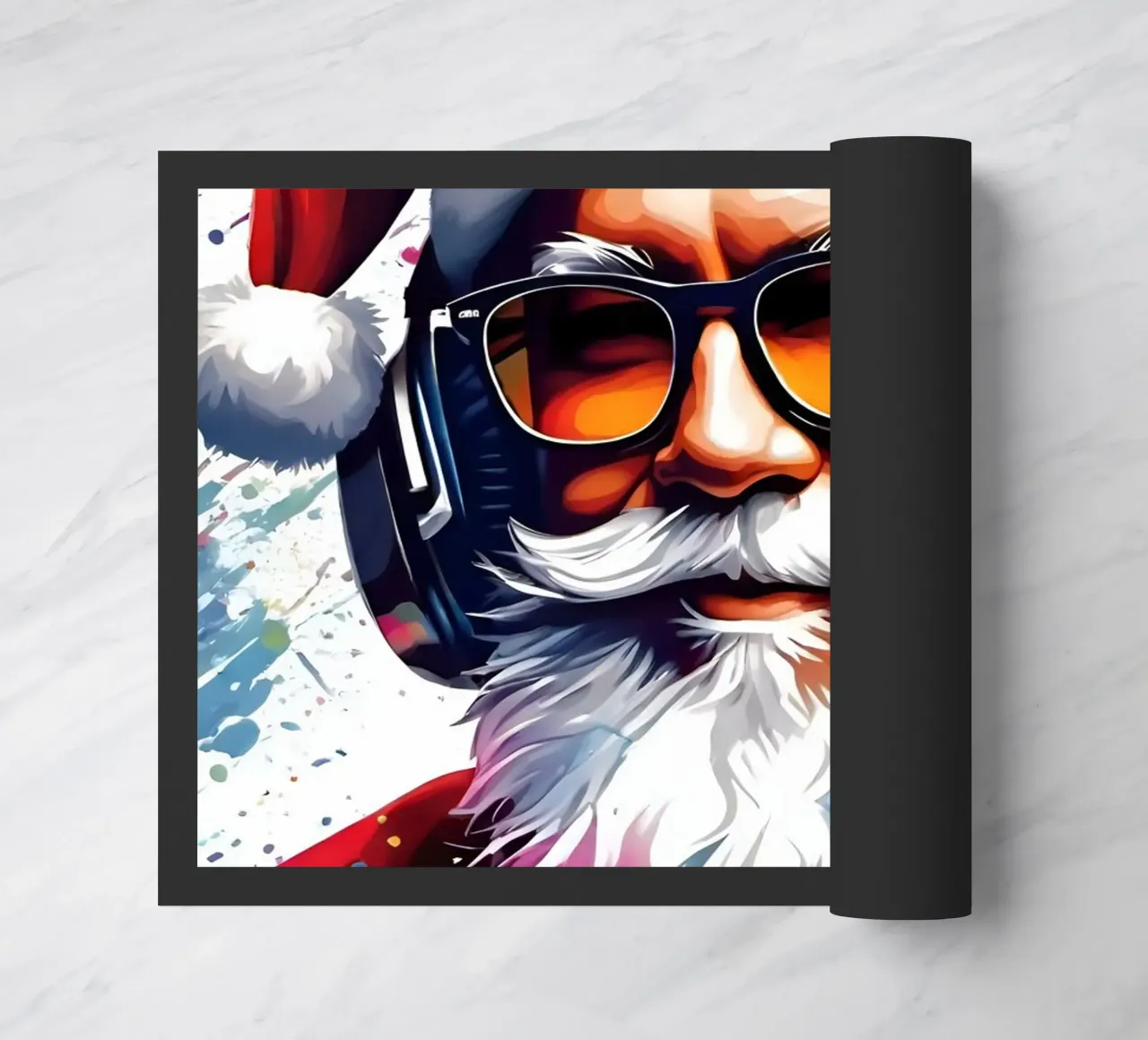 Babbo Natale con le cuffie zerbino da Holidays