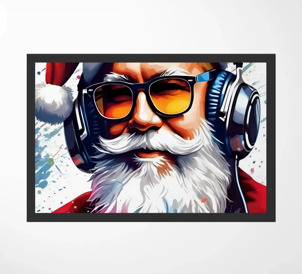 Babbo Natale con le cuffie zerbino da Holidays