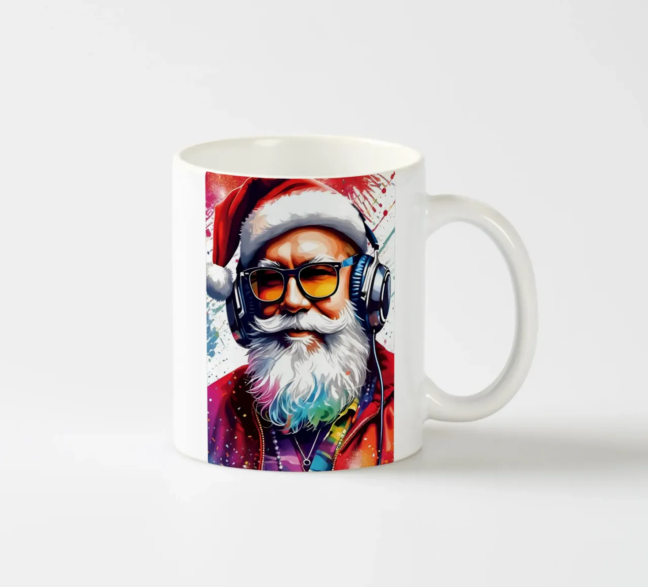 Babbo Natale con le cuffie tazza in ceramica da Holidays